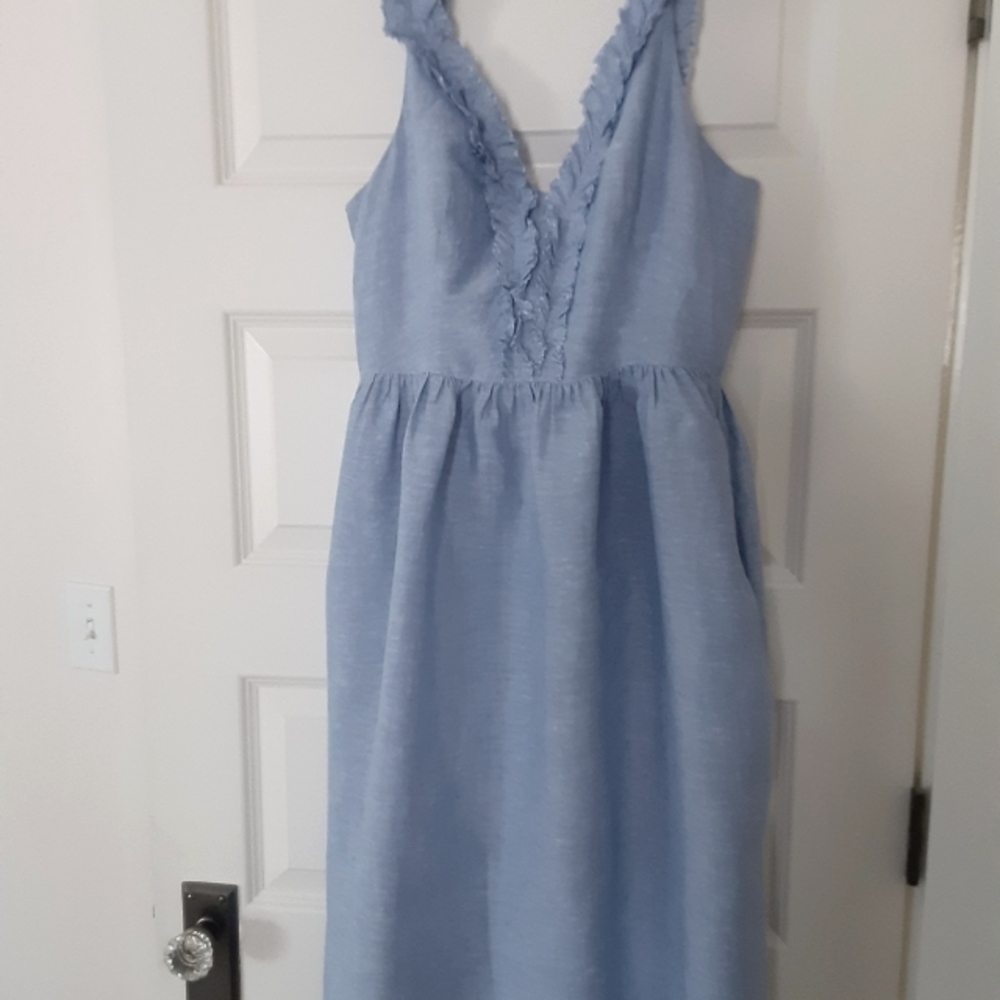 Banana Republic Chambray Ruffle Sundress size 10